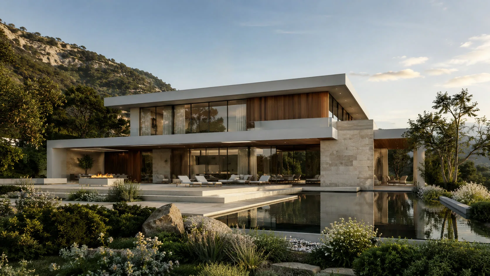 Təpə yamacında villa
